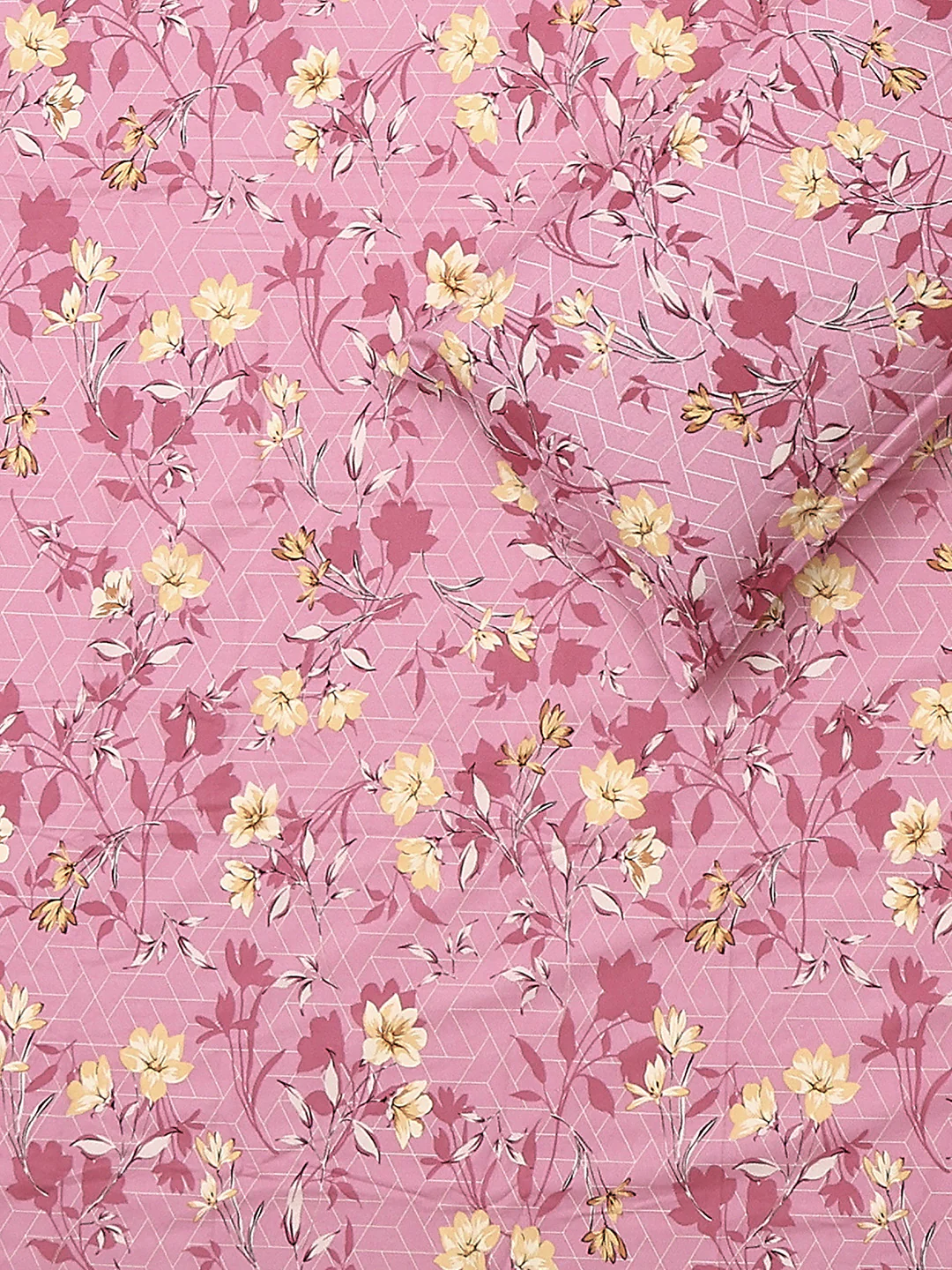 104 TC 100% Cotton Double Bed 1 Bedsheet with 2 Pillow Cover (Samriddhi) - Image 5
