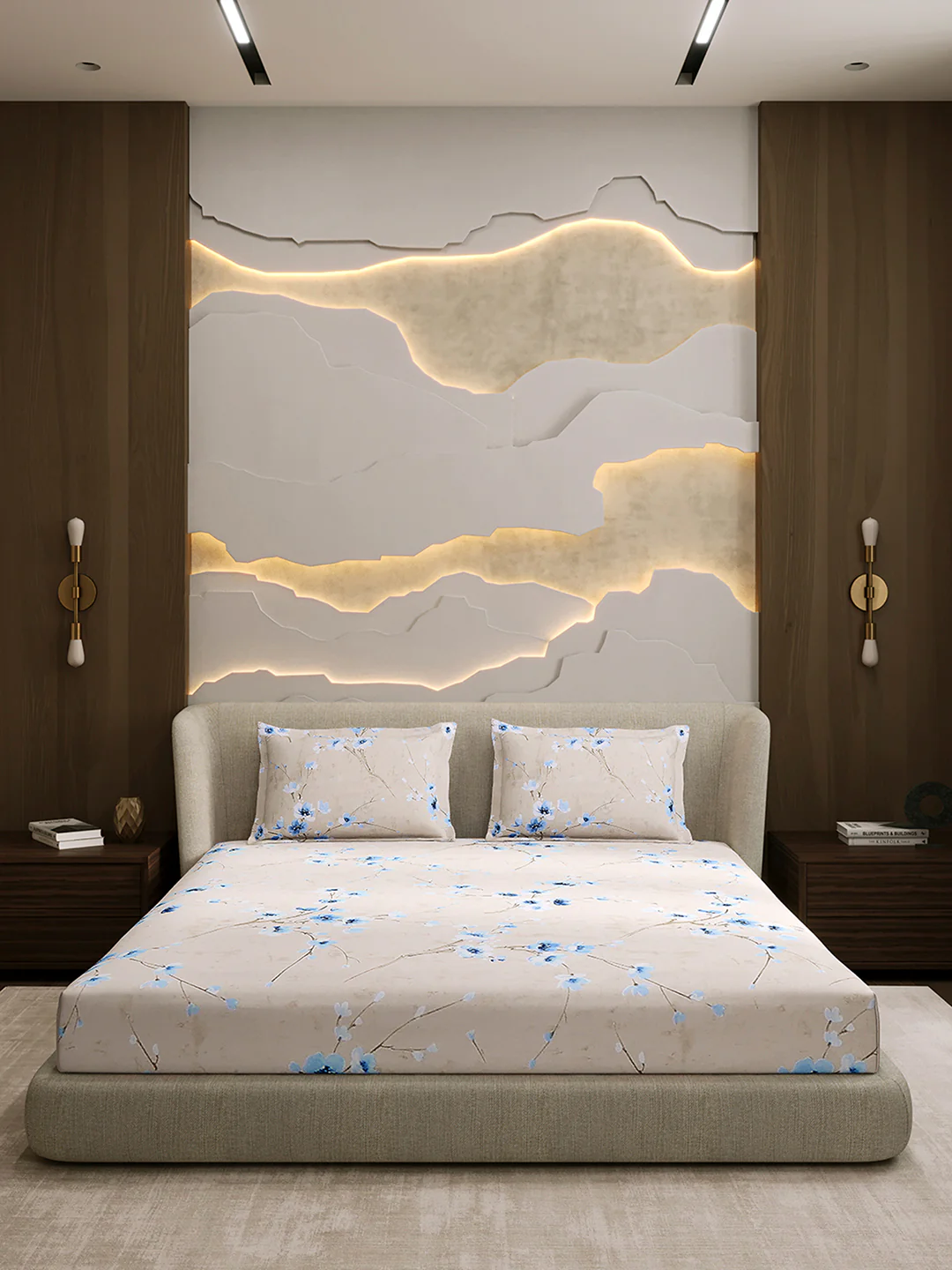 104 TC 100% Cotton Double Bed 1 Bedsheet with 2 Pillow Cover (Samriddhi) - Image 3