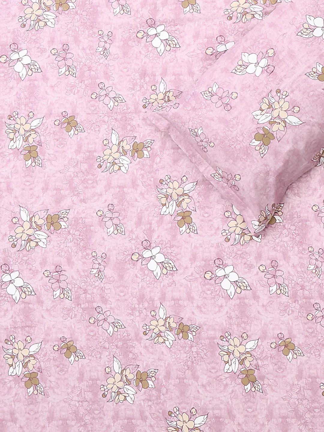 104 TC 100% Cotton Double Bed 1 Bedsheet with 2 Pillow Cover (Samriddhi) - Image 5