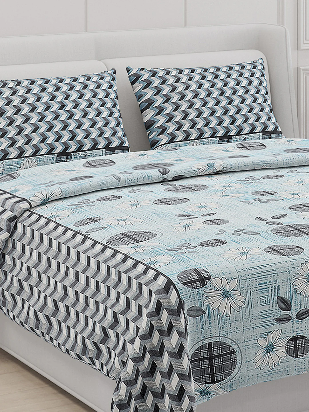 104 TC Cotton Double Bed Bedsheet with 2 Pillow Covers - Updated - Updated - Updated - Image 5