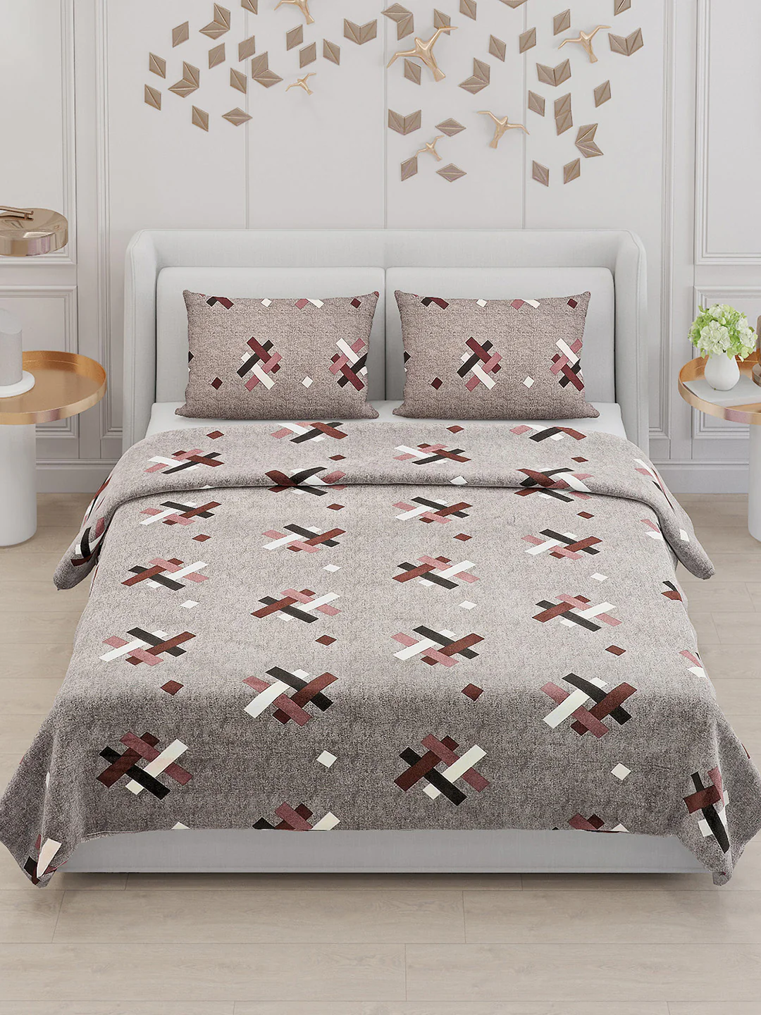 104 TC Cotton Double Bed Bedsheet with 2 Pillow Covers - Updated - Updated - Updated - Image 2