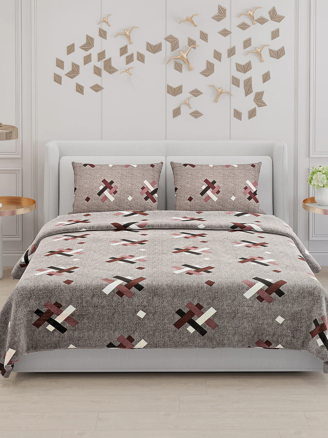 104 TC Cotton Double Bed Bedsheet with 2 Pillow Covers - Updated - Updated - Updated - Image 3