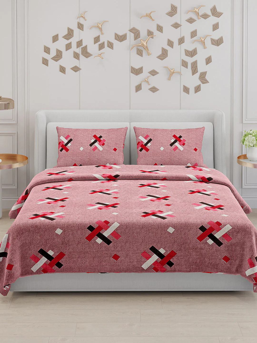 104 TC Cotton Double Bed Bedsheet with 2 Pillow Covers - Updated - Updated - Updated - Image 3
