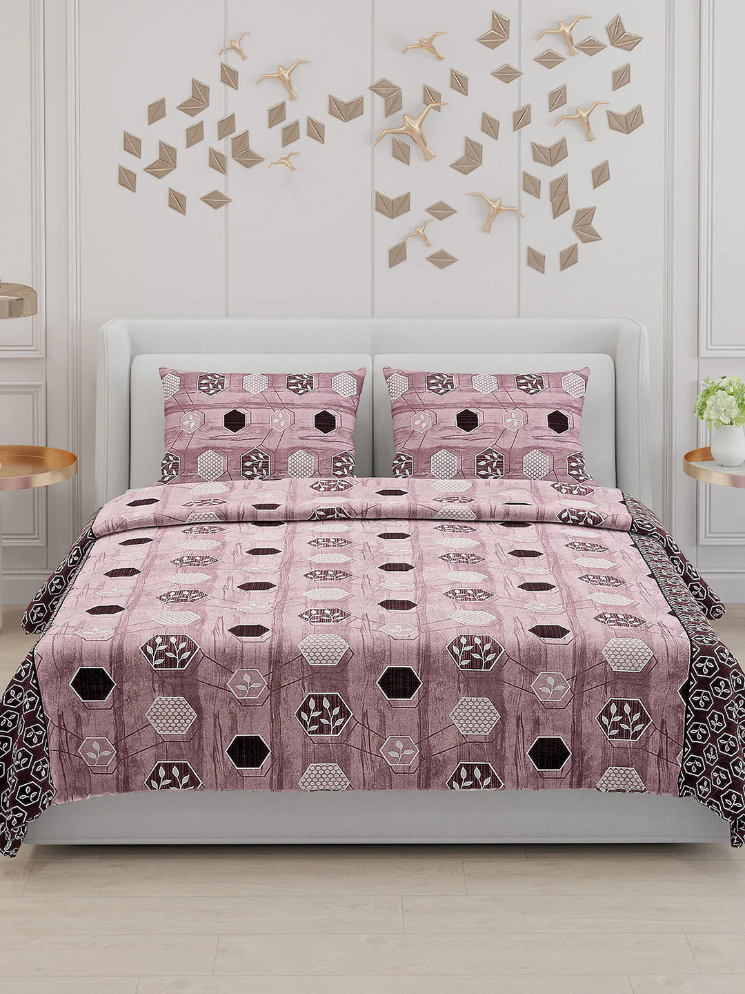 104 TC Cotton Double Bed Bedsheet with 2 Pillow Covers - Updated - Updated - Updated - Image 3