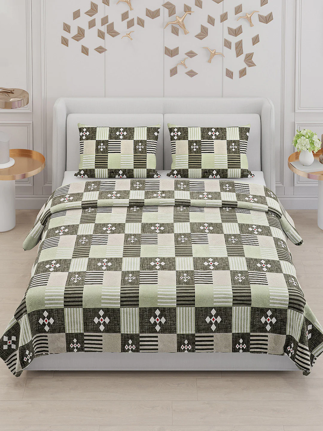 104 TC Cotton Double Bed Bedsheet with 2 Pillow Covers - Updated - Updated - Updated - Image 2