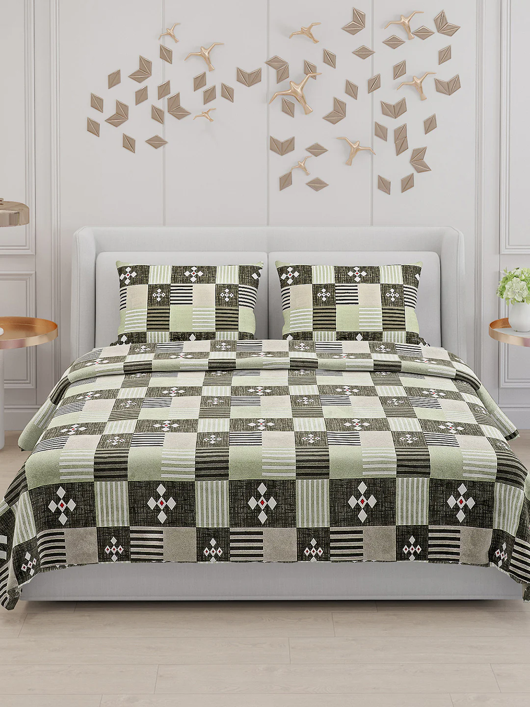 104 TC Cotton Double Bed Bedsheet with 2 Pillow Covers - Updated - Updated - Updated - Image 3
