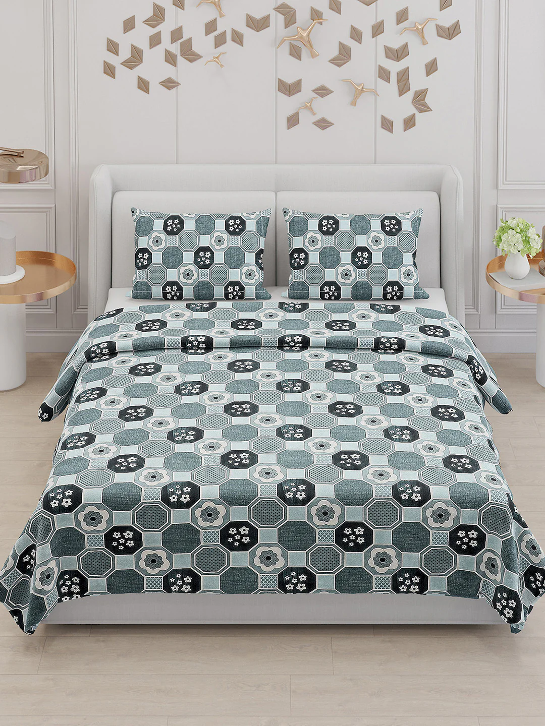 104 TC Cotton Double Bed Bedsheet with 2 Pillow Covers - Updated - Updated - Updated - Image 2