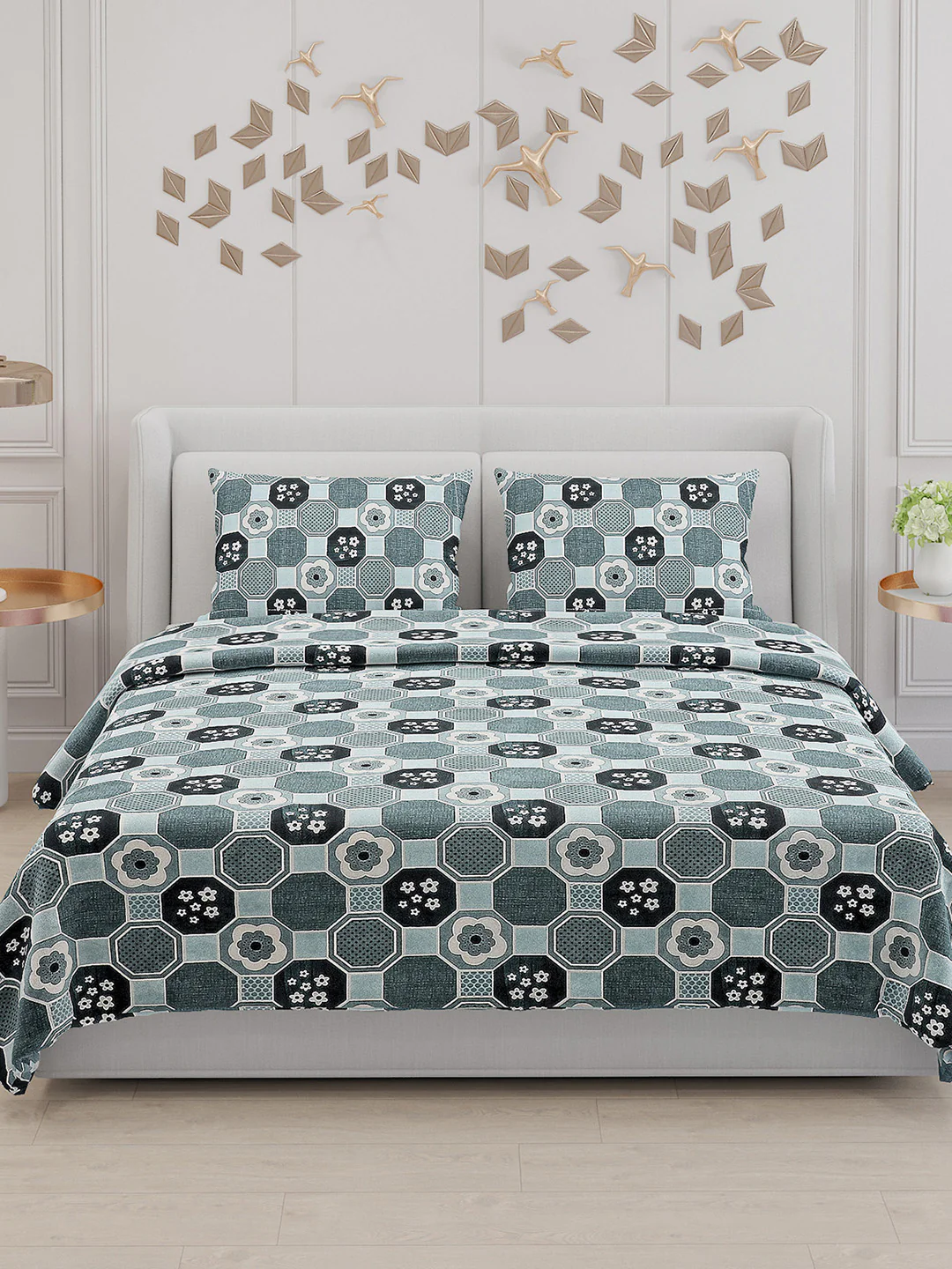 104 TC Cotton Double Bed Bedsheet with 2 Pillow Covers - Updated - Updated - Updated - Image 3