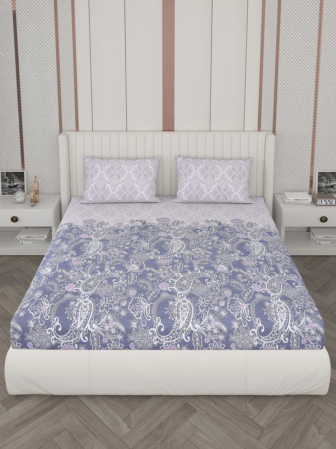 104 TC Cotton Double Bedsheet with 2 Pillow Covers - Updated - Updated - Image 2