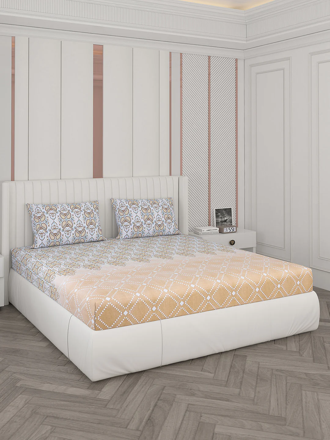 104 TC Cotton Double Bedsheet with 2 Pillow Covers - Updated - Updated - Image 2