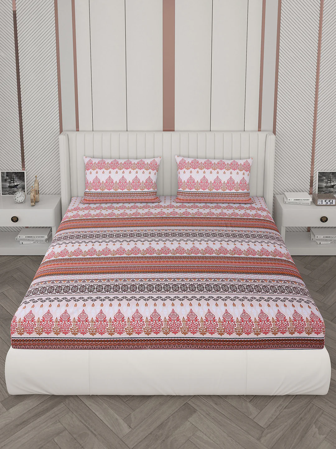 104 TC Cotton Double Bedsheet with 2 Pillow Covers - Updated - Updated - Image 3