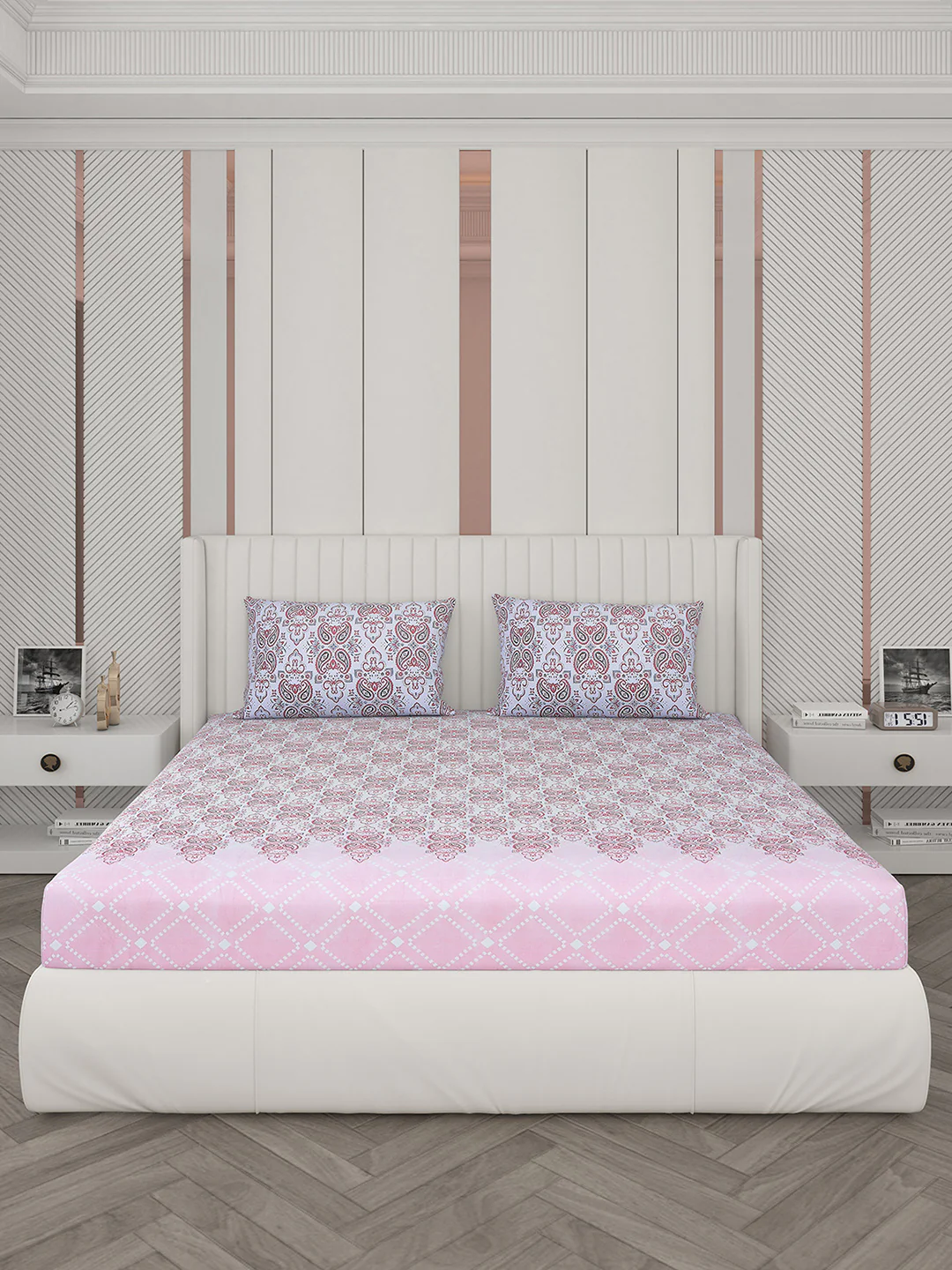104 TC Cotton Double Bedsheet with 2 Pillow Covers - Updated - Updated - Image 4