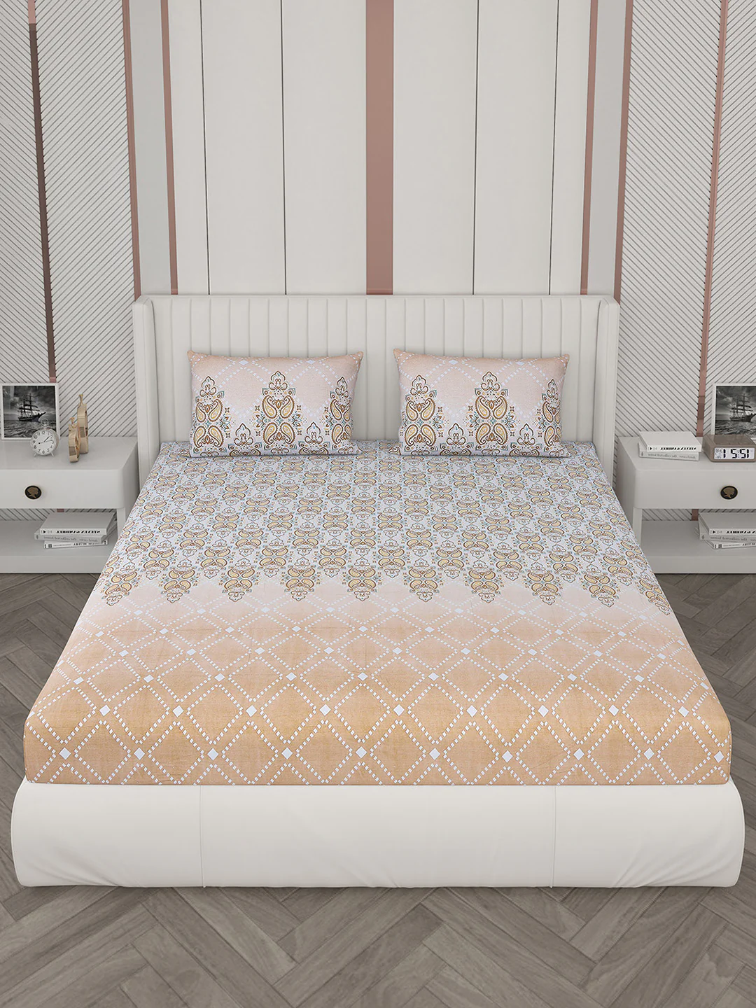 104 TC Cotton Double Bedsheet with 2 Pillow Covers - Updated - Updated - Updated - Image 3