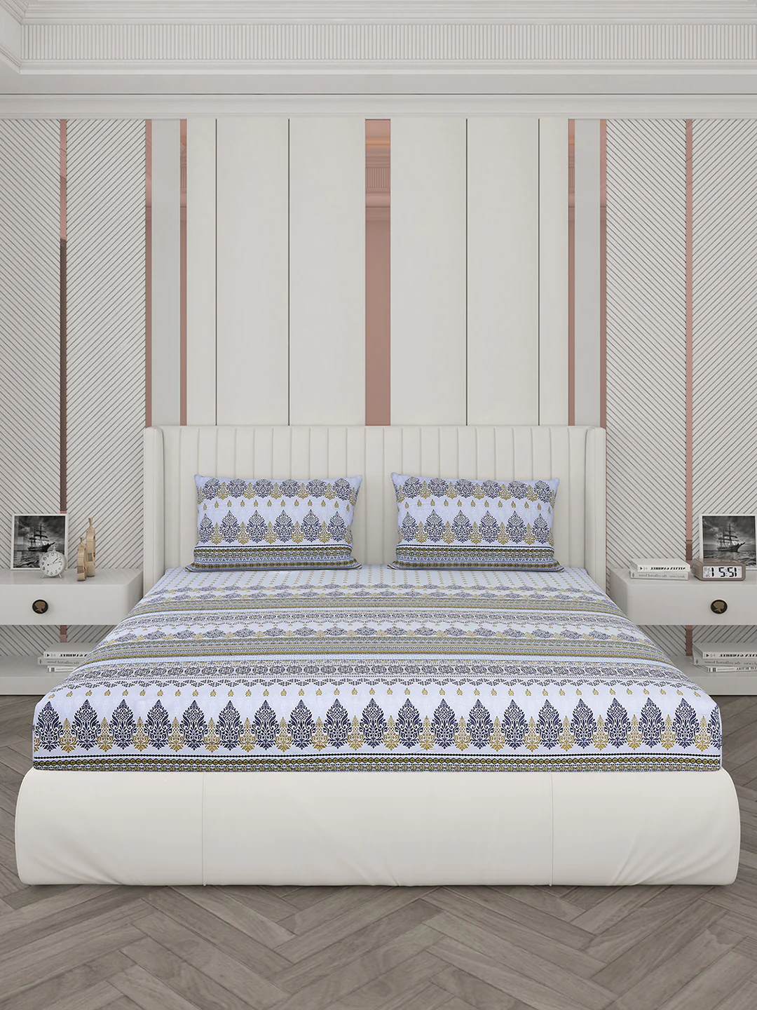 104 TC Cotton Double Bedsheet with 2 Pillow Covers - Updated - Updated - Image 4