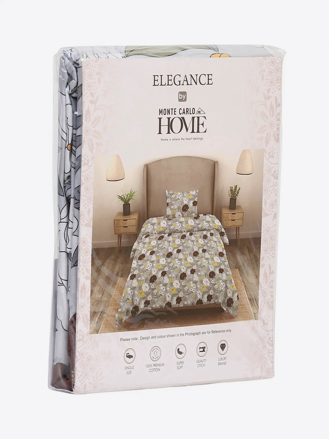 104 TC Cotton Single Bedsheet with 1 Pillow Cover (Elegance) - Image 9