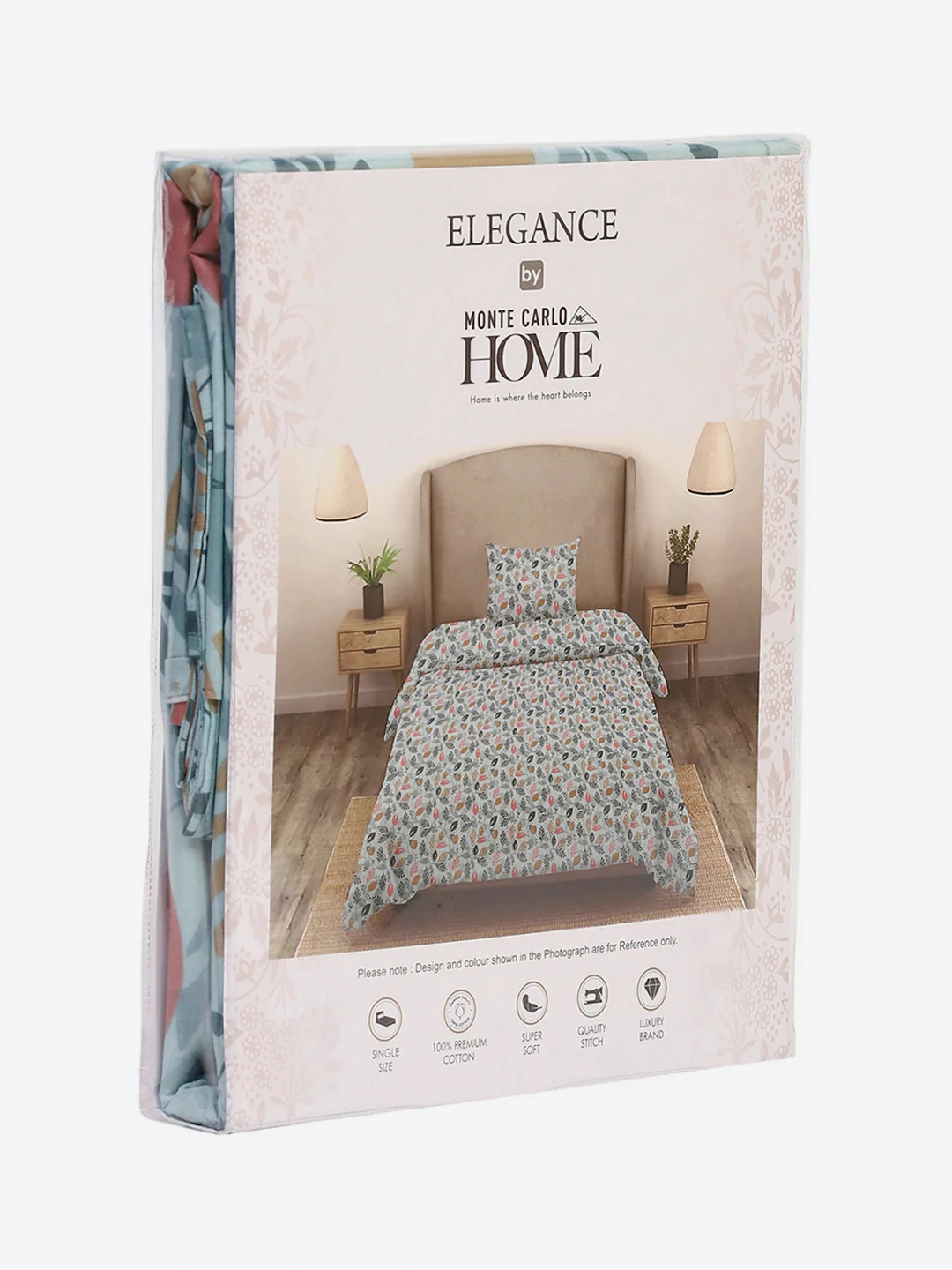104 TC Cotton Single Bedsheet with 1 Pillow Cover (Elegance) - Image 9