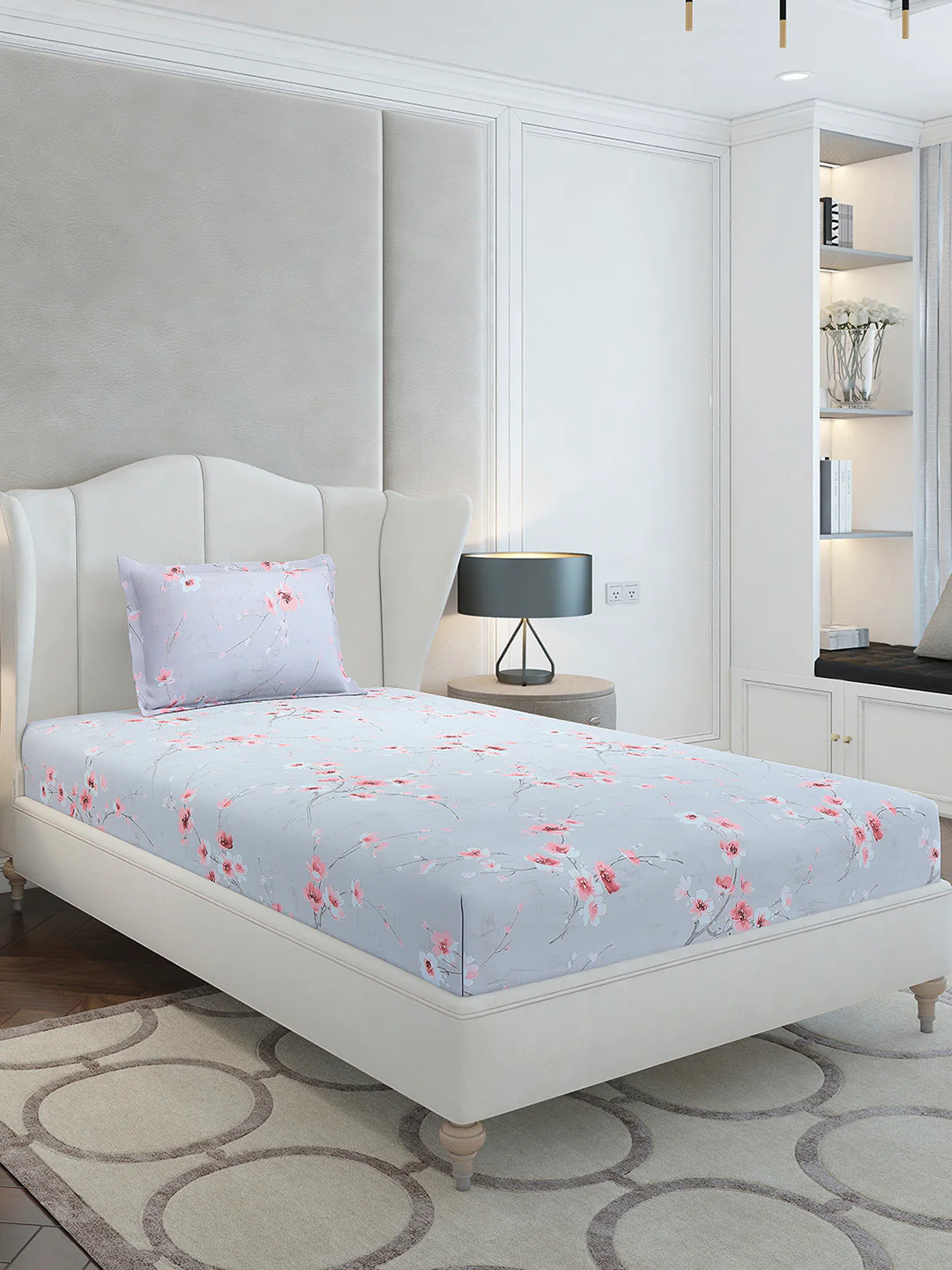 104 TC Cotton Single Bedsheet with 1 Pillow Cover (Elegance) - Image 4