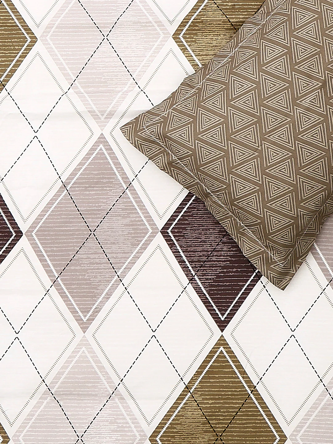 110 GSM Polyester Double Bed 1 Bedsheet with 2 Pillow Cover (Aromatica) - Image 5