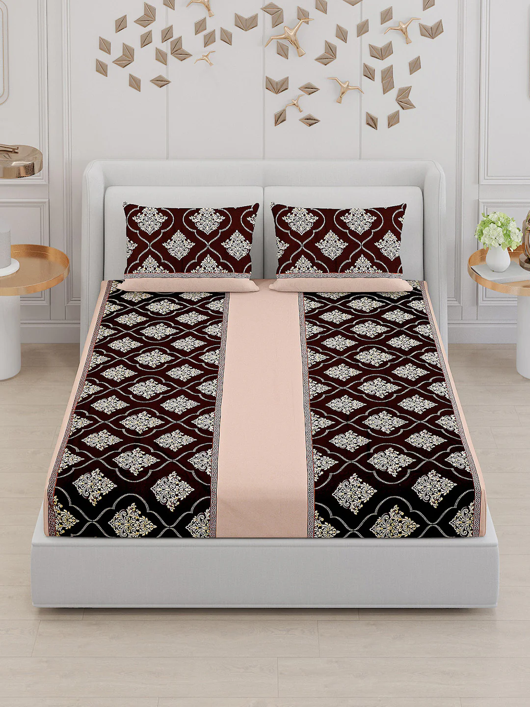 110 GSM Polyester Double Bed Bedsheet with 2 Pillow Covers - Updated - Updated - Updated - Image 2