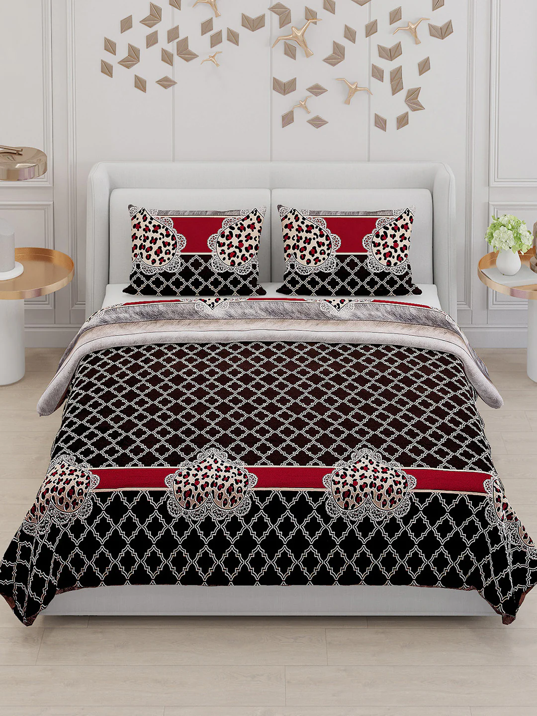 110 GSM Polyester Double Bed Bedsheet with 2 Pillow Covers - Updated - Updated - Updated - Image 2