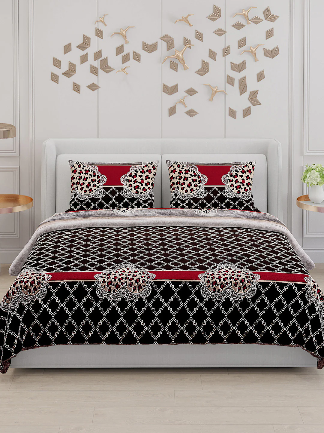 110 GSM Polyester Double Bed Bedsheet with 2 Pillow Covers - Updated - Updated - Updated - Image 3