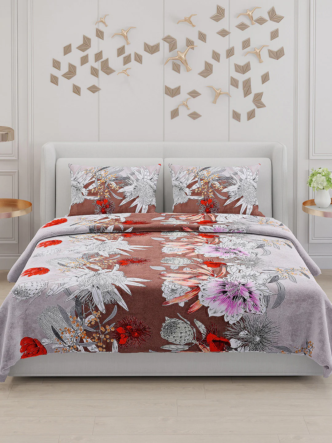 110 GSM Polyester Double Bed Bedsheet with 2 Pillow Covers - Updated - Updated - Image 3