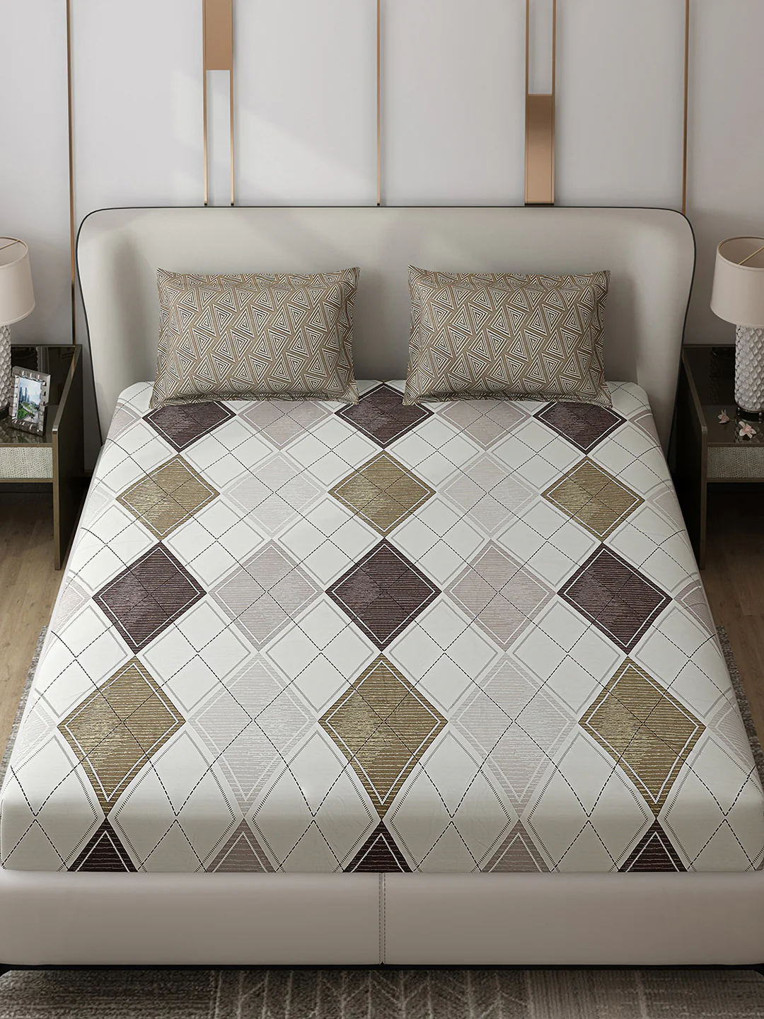 110 GSM Polyester Double Bed 1 Bedsheet with 2 Pillow Covers (Aromatic) - Updated - Updated - Updated - Image 2