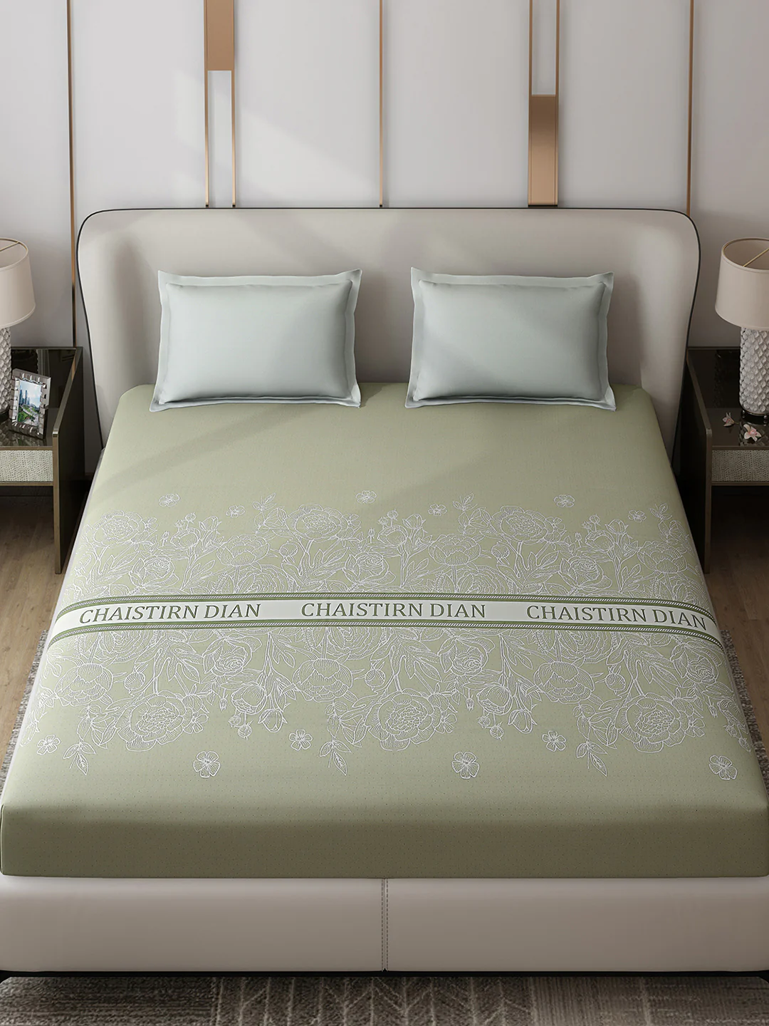 110 GSM Polyester Double Bed 1 Bedsheet with 2 Pillow Covers (Aromatic) - Updated - Updated - Image 2