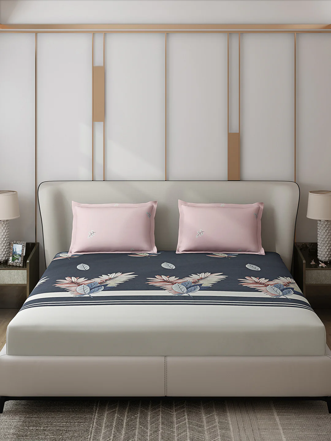 110 GSM Polyester Double Bed 1 Bedsheet with 2 Pillow Covers (Aromatic) - Updated - Updated - Updated - Image 3