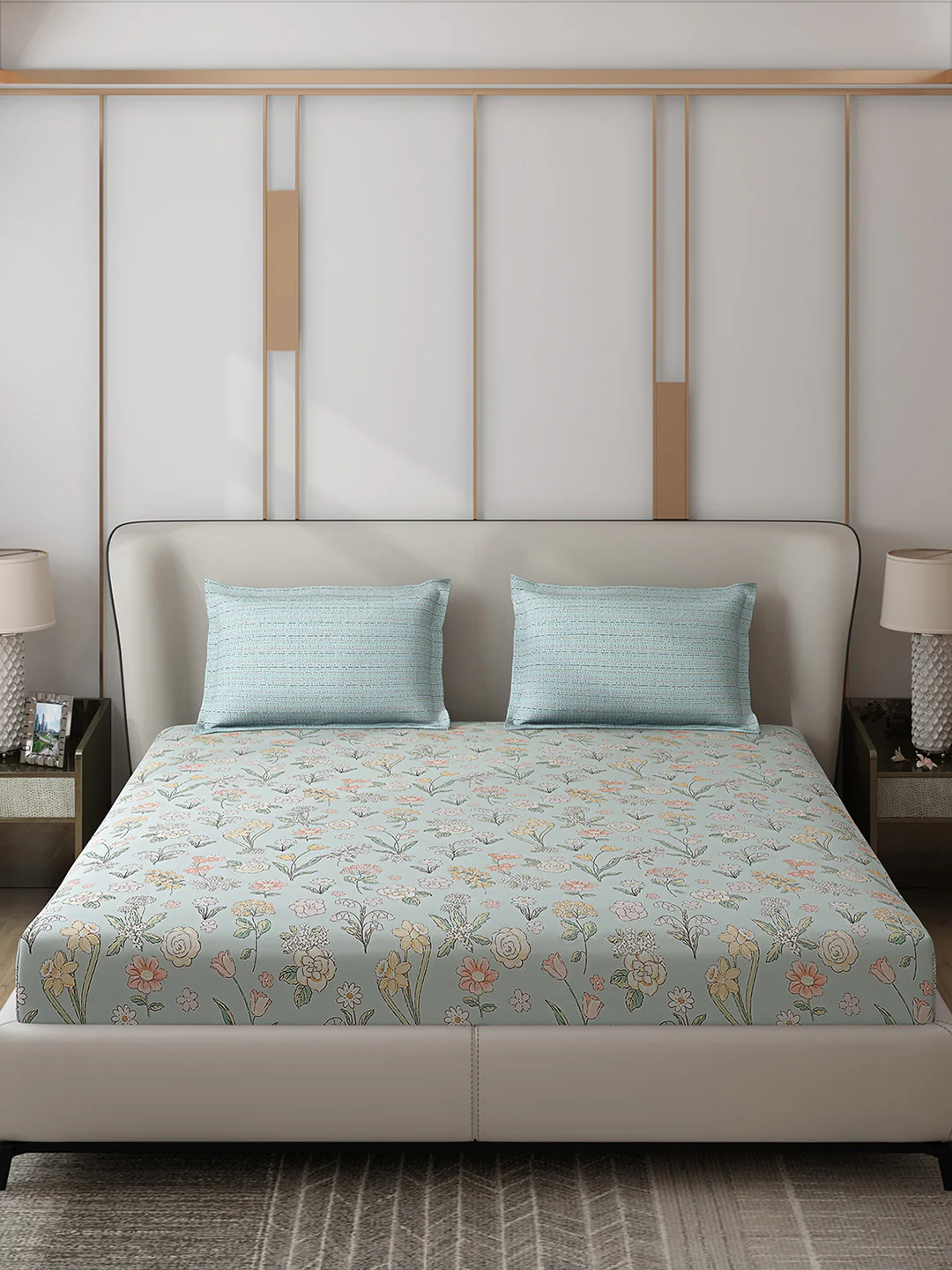 110 GSM Polyester Double Bed 1 Bedsheet with 2 Pillow Covers (Aromatic) - Updated - Updated - Updated - Image 3