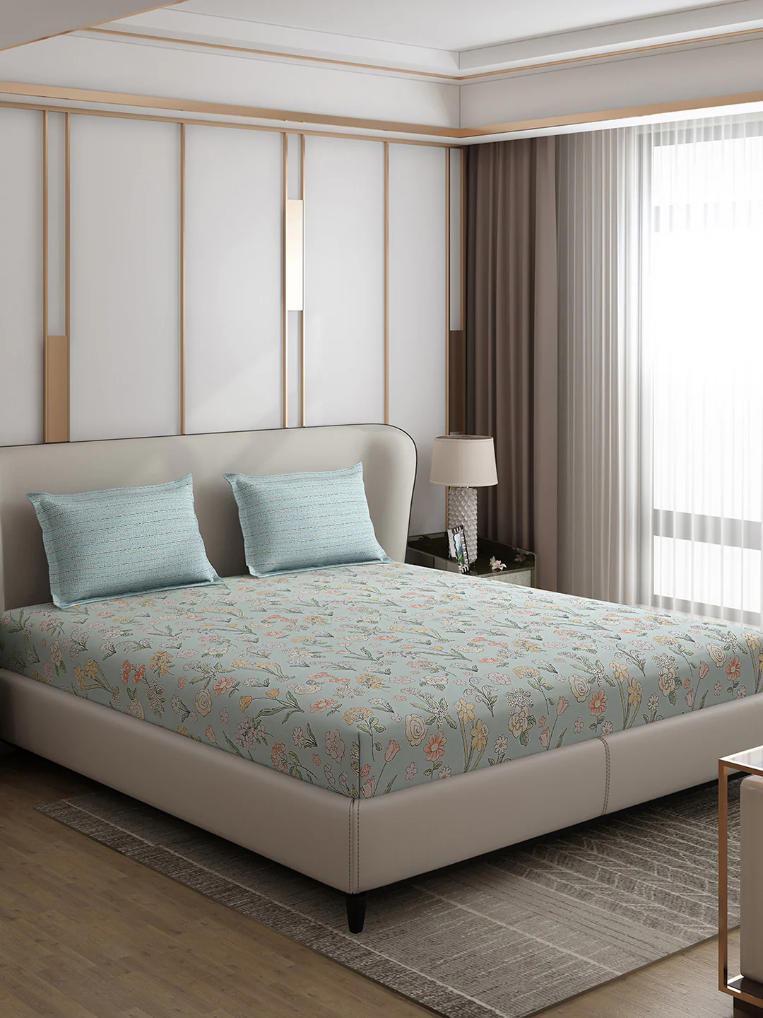 110 GSM Polyester Double Bed 1 Bedsheet with 2 Pillow Covers (Aromatic) - Updated - Updated - Updated - Image 4
