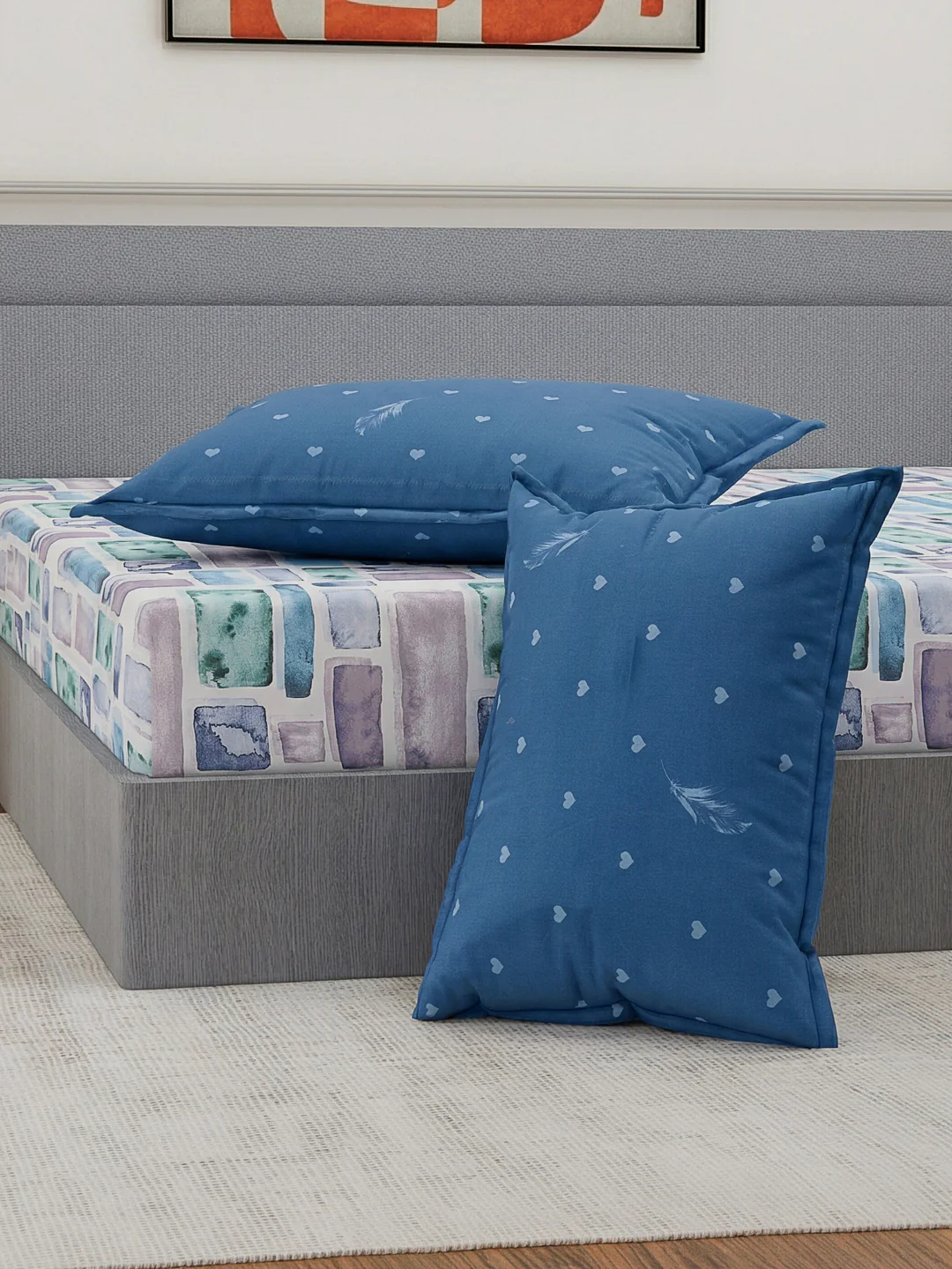 110 GSM Polyester Double Bed Bedsheet with 2 Pillow Covers Aromatica Collection - Image 5