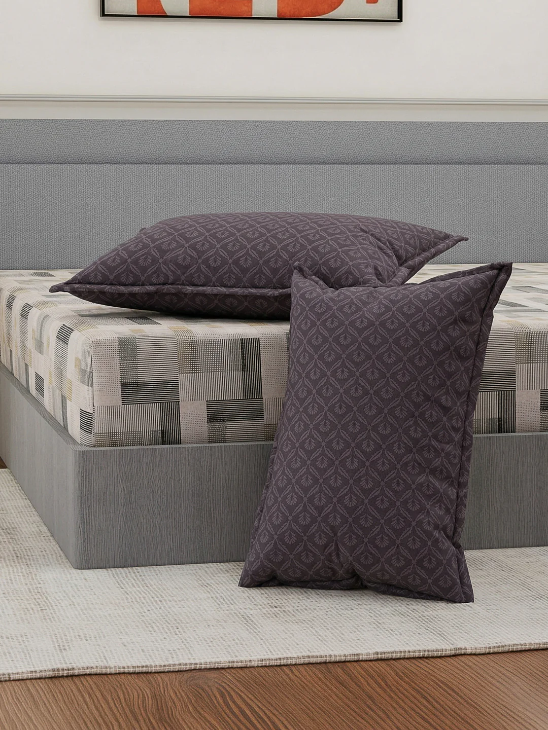 110 GSM Polyester Double Bed Bedsheet with 2 Pillow Covers Aromatica Collection - Image 5