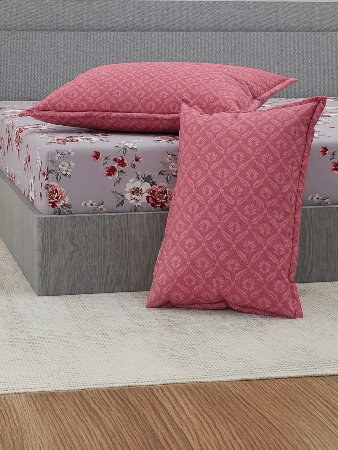 110 GSM Polyester Double Bed Bedsheet with 2 Pillow Covers Aromatica Collection - Image 7