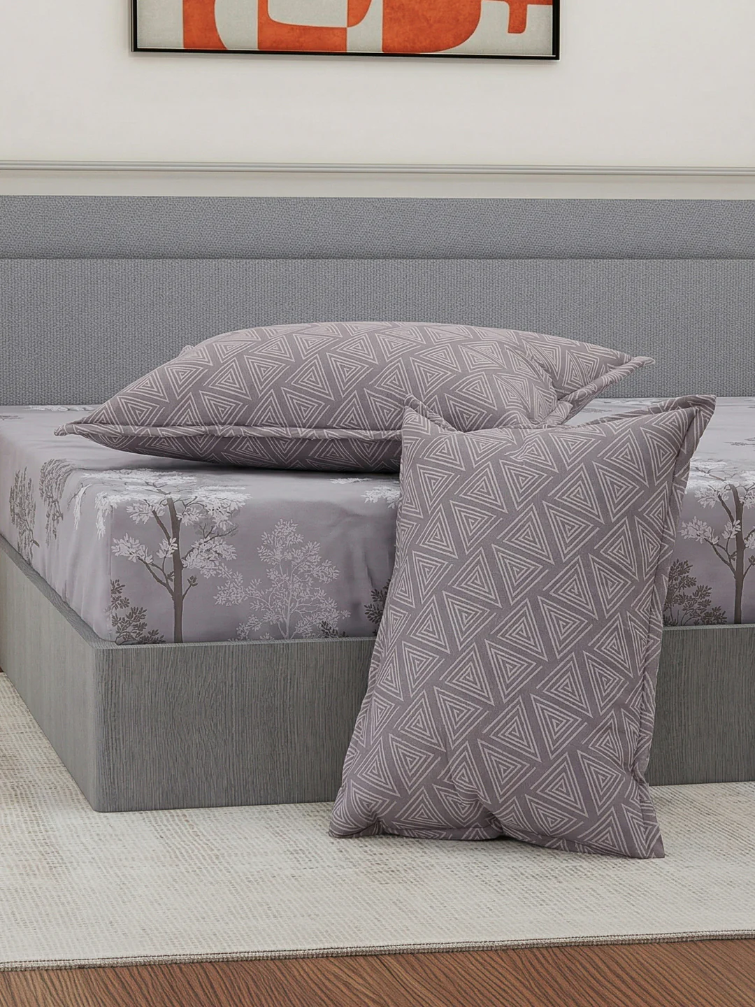 110 GSM Polyester Double Bed Bedsheet with 2 Pillow Covers Aromatica Collection - Image 7