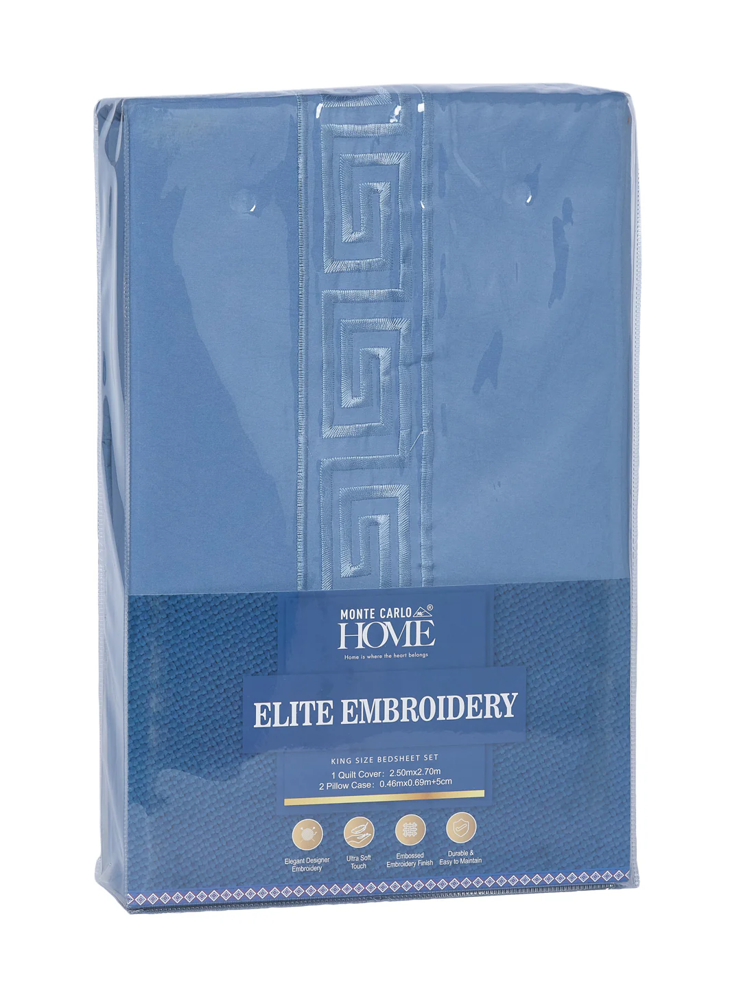 Premium 110 GSM Polyester King Size Bedsheet with 2 Pillow Covers Elite Embroidery Collection - Image 11