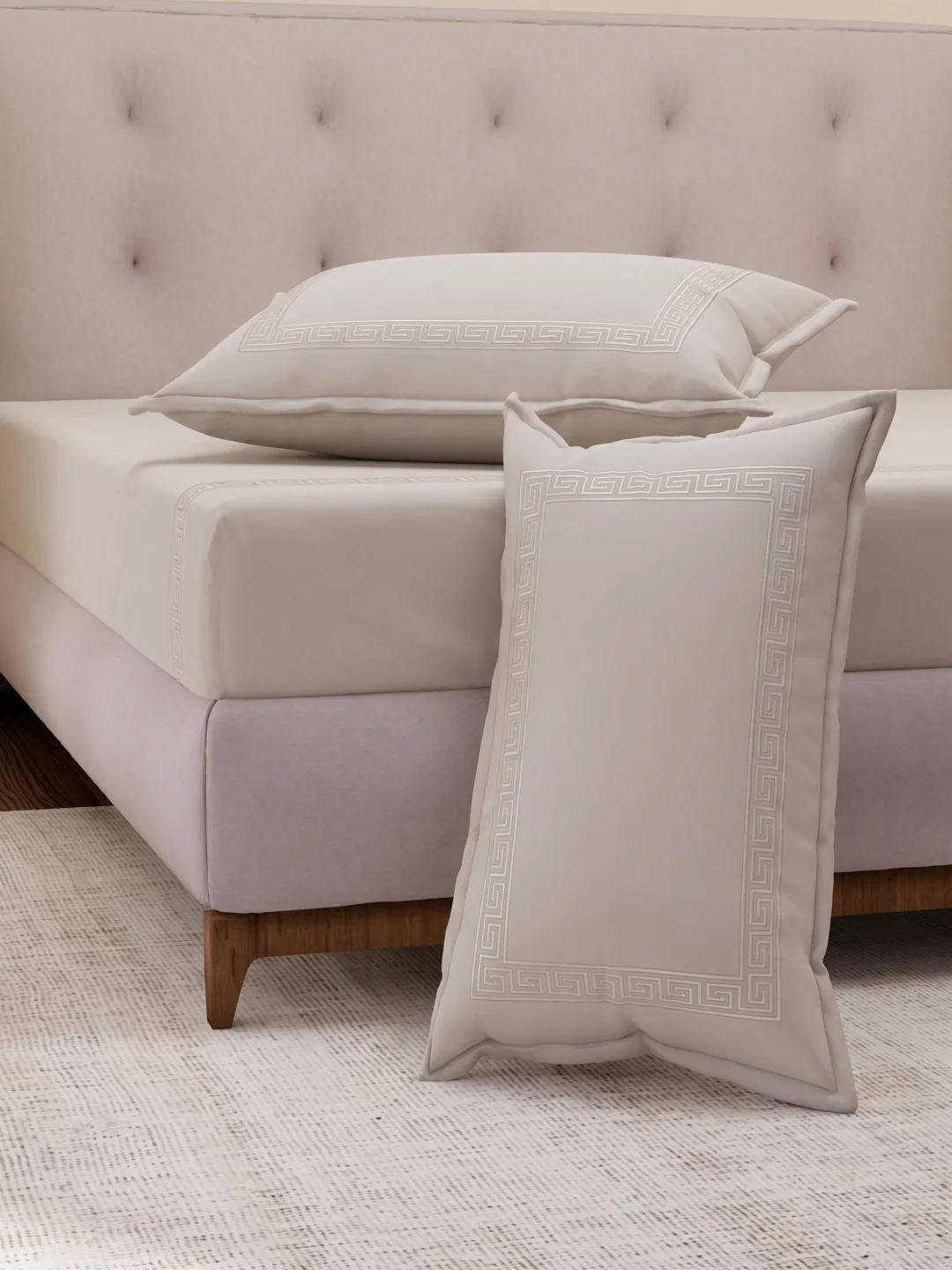 Premium 110 GSM Polyester King Size Bedsheet with 2 Pillow Covers Elite Embroidery Collection - Image 5
