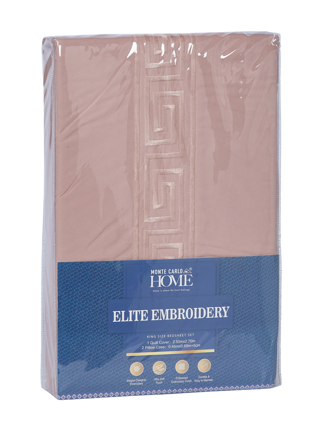 Premium 110 GSM Polyester King Size Bedsheet with 2 Pillow Covers Elite Embroidery Collection - Image 11
