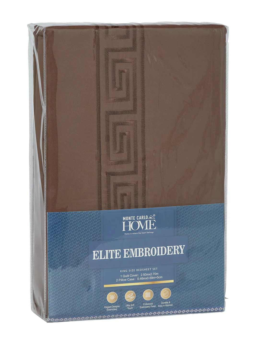 Premium 110 GSM Polyester King Size Bedsheet with 2 Pillow Covers Elite Embroidery Collection - Image 11
