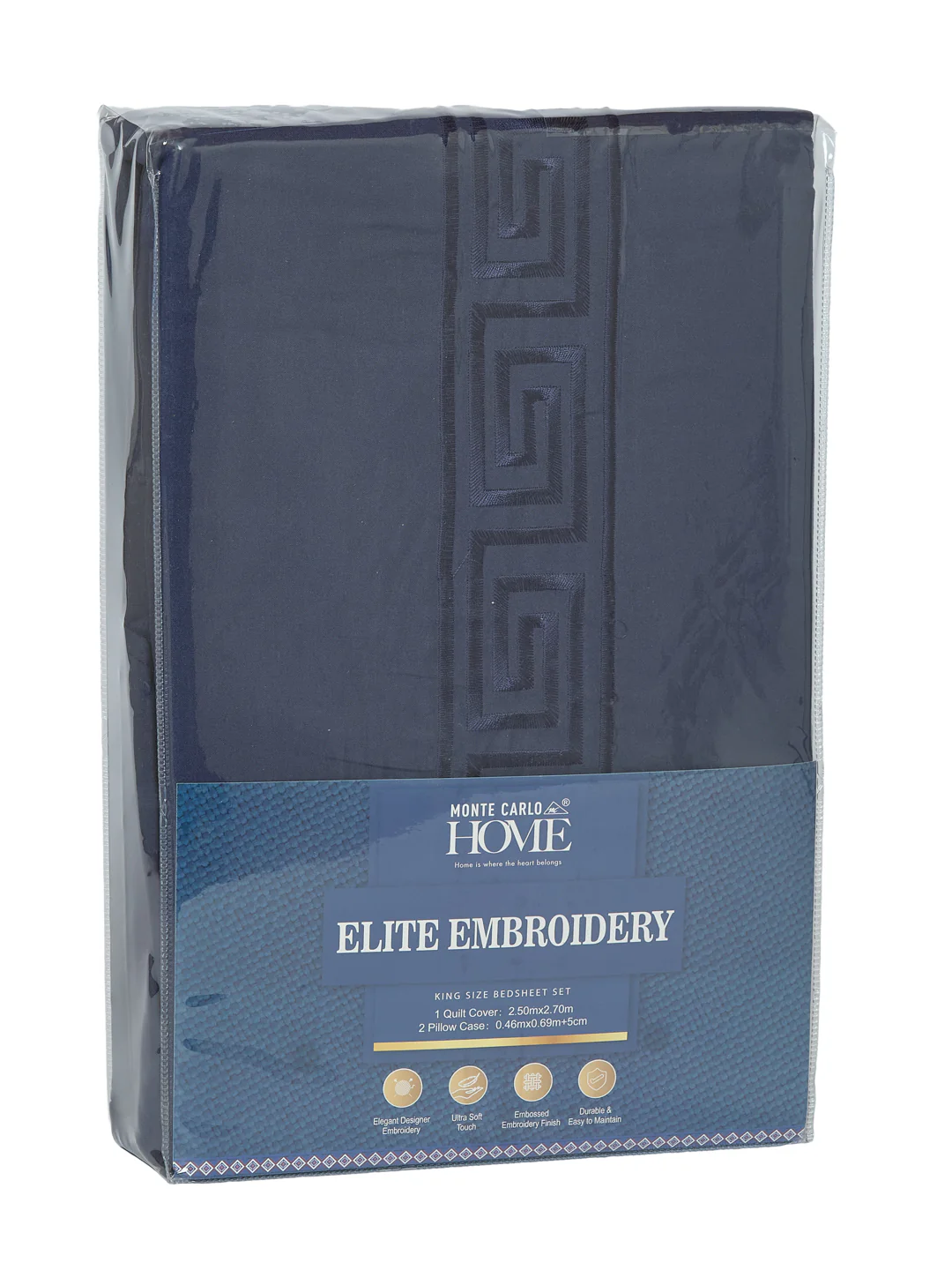 Premium 110 GSM Polyester King Size Bedsheet with 2 Pillow Covers Elite Embroidery Collection - Image 11