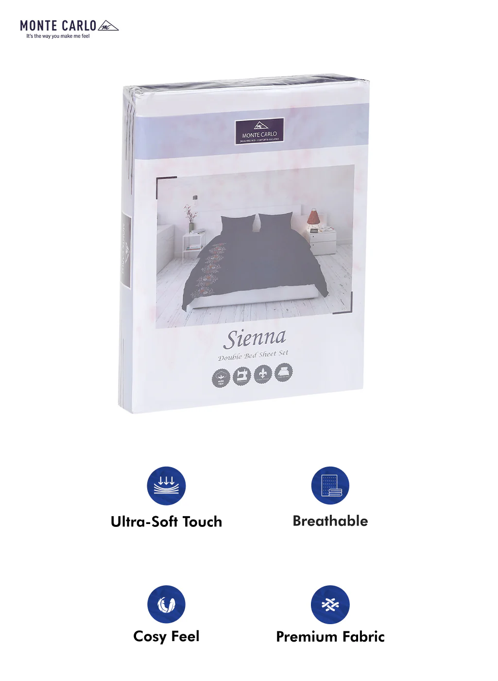 115 GSM Polyester Double Bed Bedsheet with 2 Pillow Covers - Updated - Updated - Image 10
