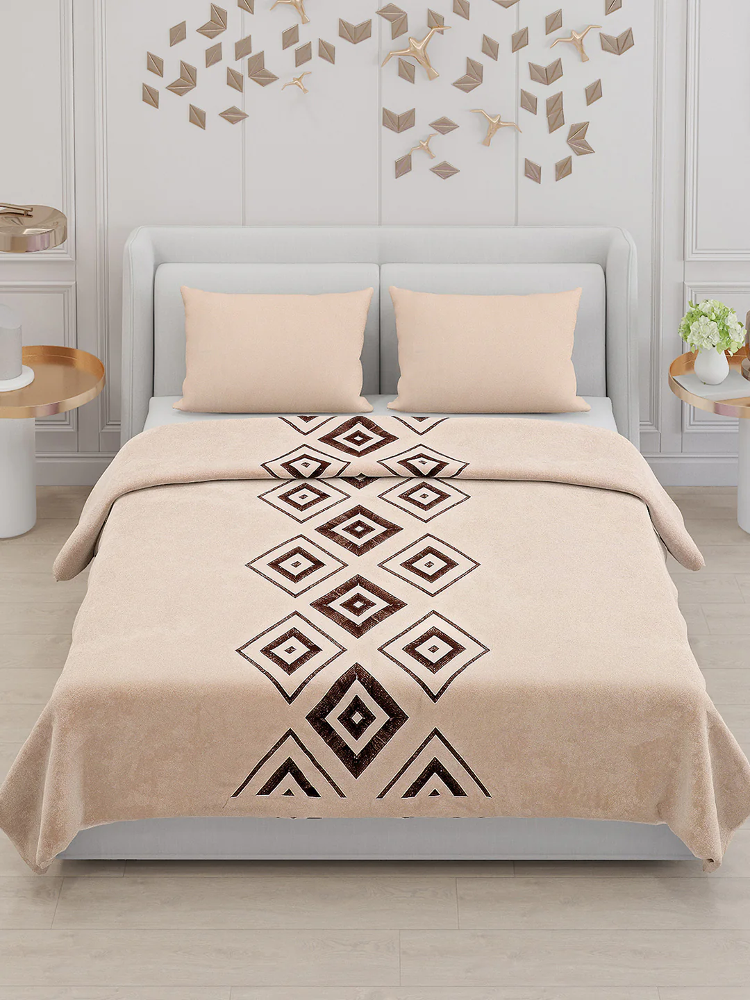 115 GSM Polyester Double Bed Bedsheet with 2 Pillow Covers - Updated - Updated - Image 2