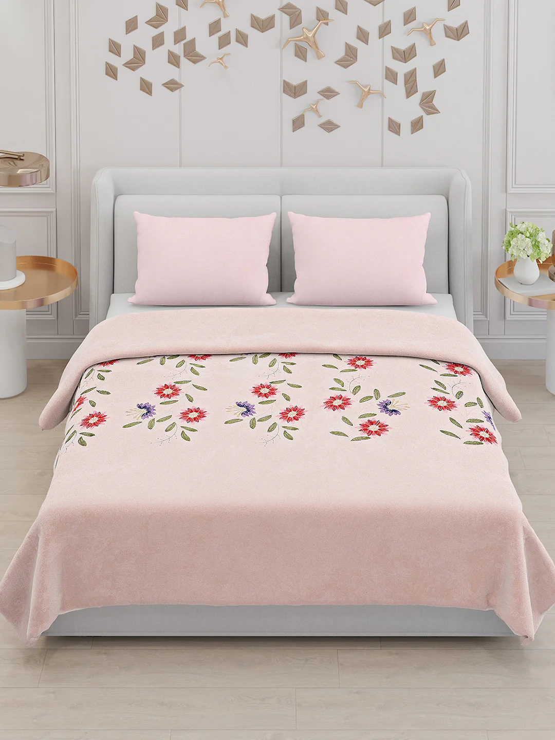 115 GSM Polyester Double Bed Bedsheet with 2 Pillow Covers - Updated - Updated - Image 2
