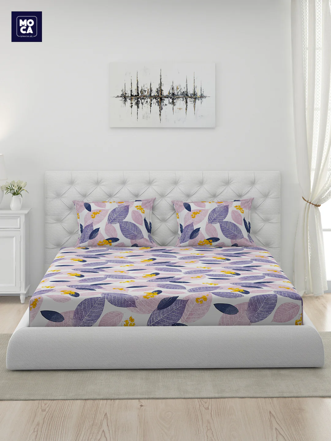 120 GSM Polyester Double Bed 1 Bedsheet with 2 Pillow Covers (Dazzle) - Image 3