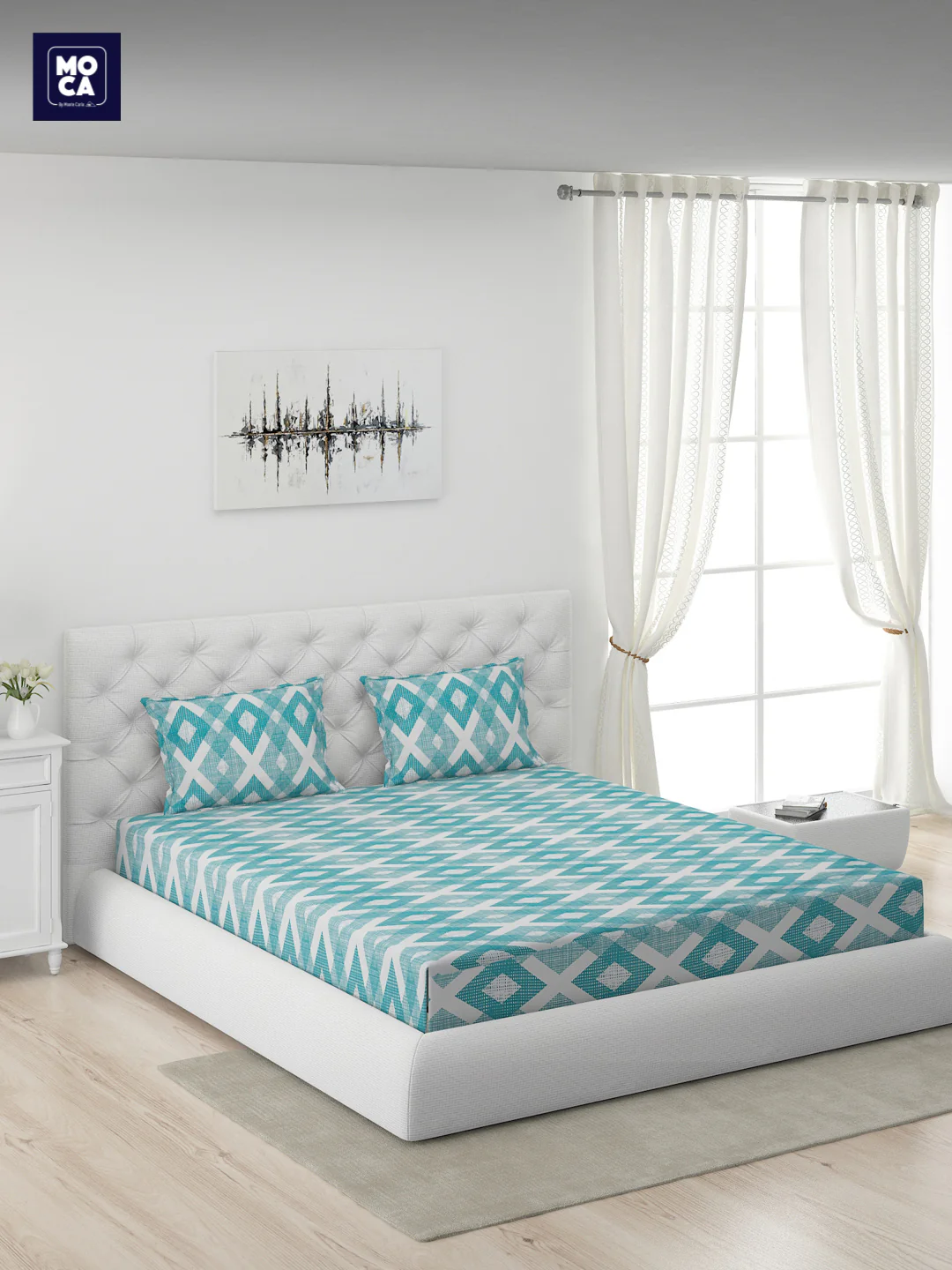 120 GSM Polyester Double Bed 1 Bedsheet with 2 Pillow Covers (Dazzle) - Image 3