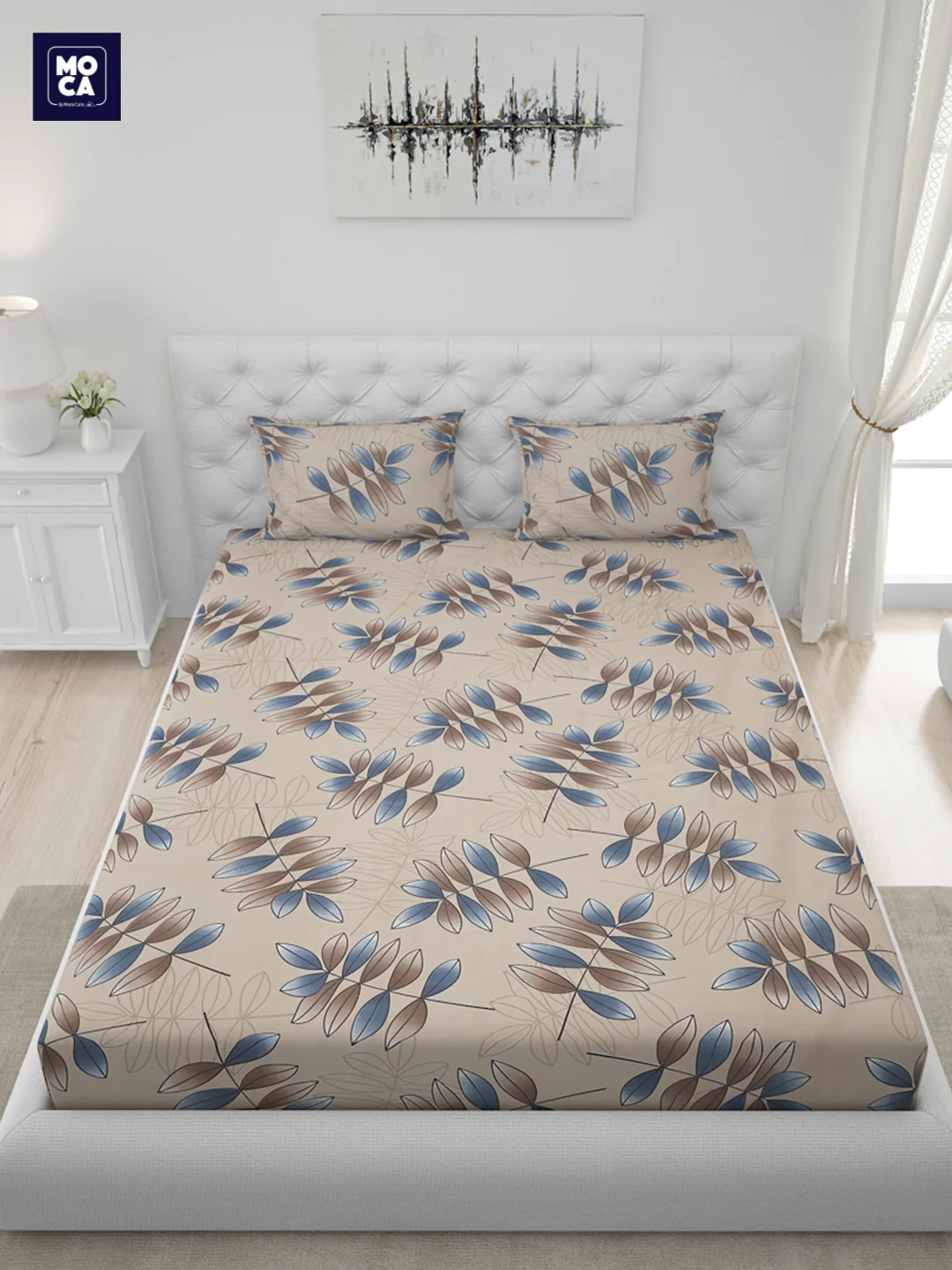 120 GSM Polyester Double Bed 1 Bedsheet with 2 Pillow Covers (Dazzle) - Image 4