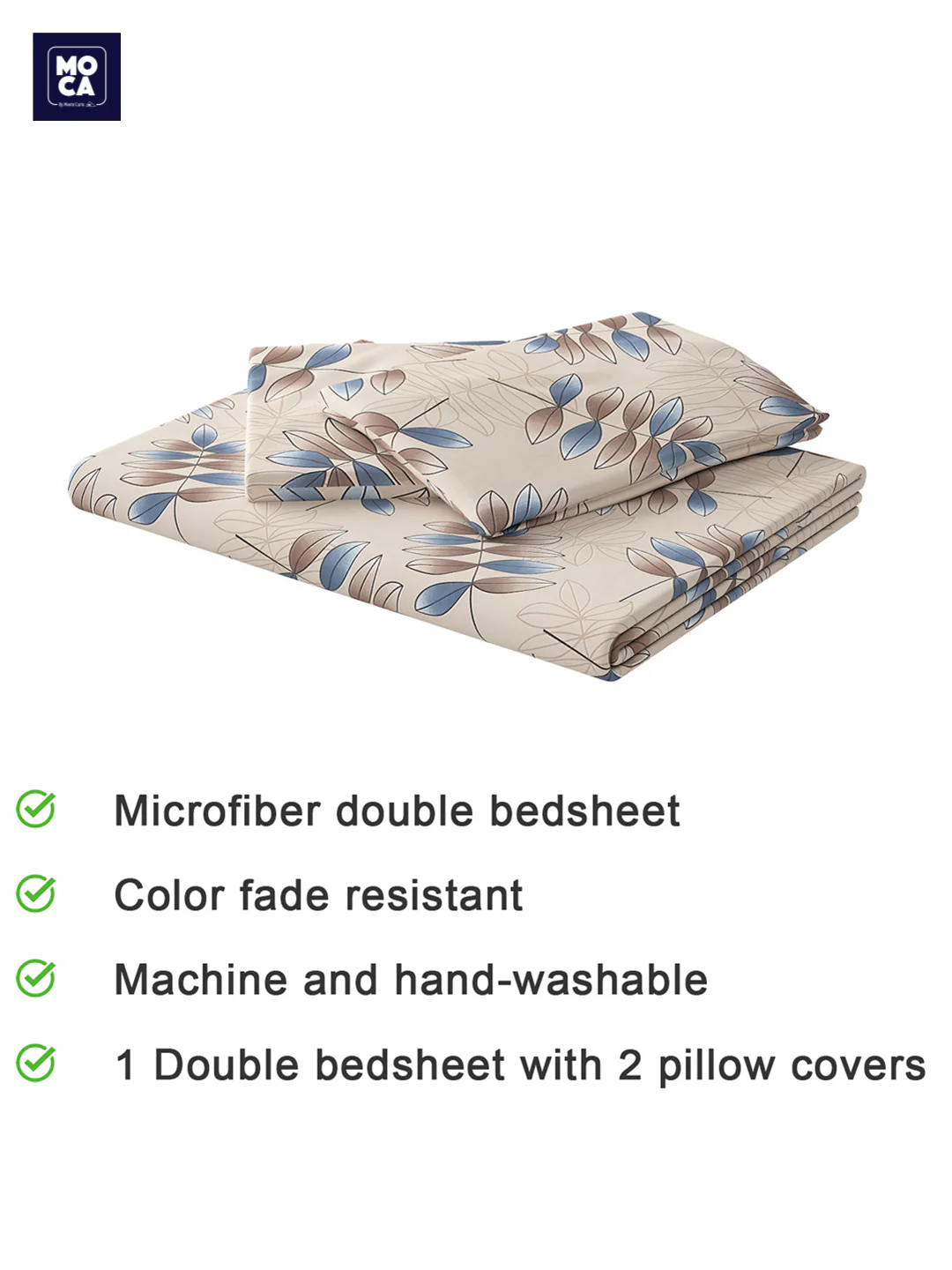 120 GSM Polyester Double Bed 1 Bedsheet with 2 Pillow Covers (Dazzle) - Image 5