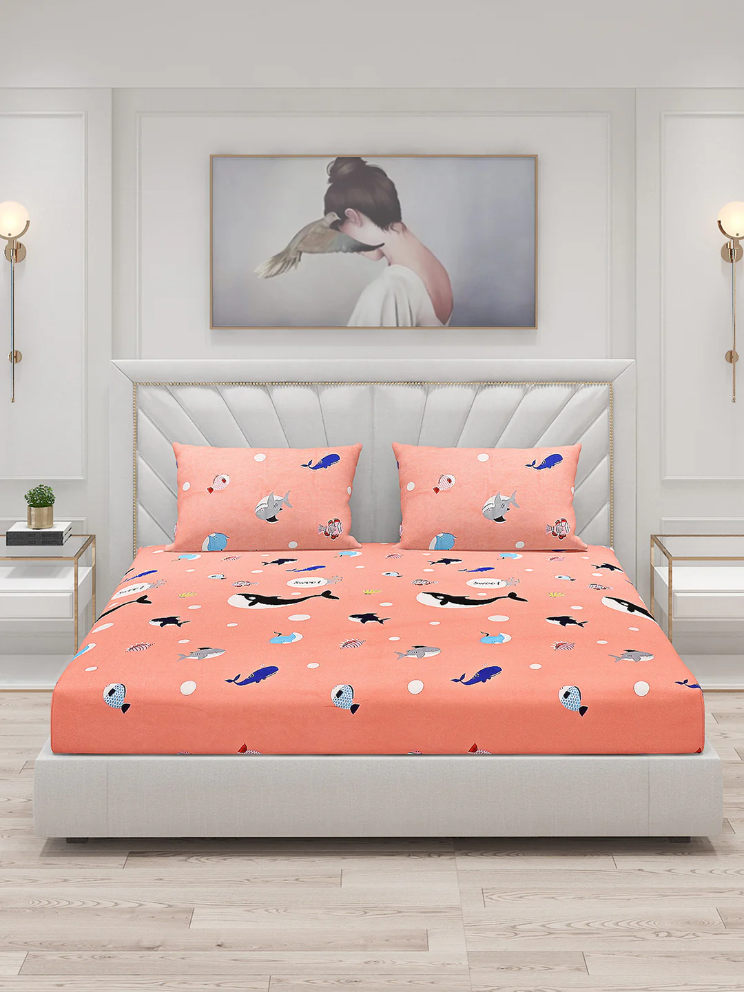 120 GSM  Polyester Double Bed Bedsheet with 2 Pillow Covers - Updated - Updated - Updated - Image 3