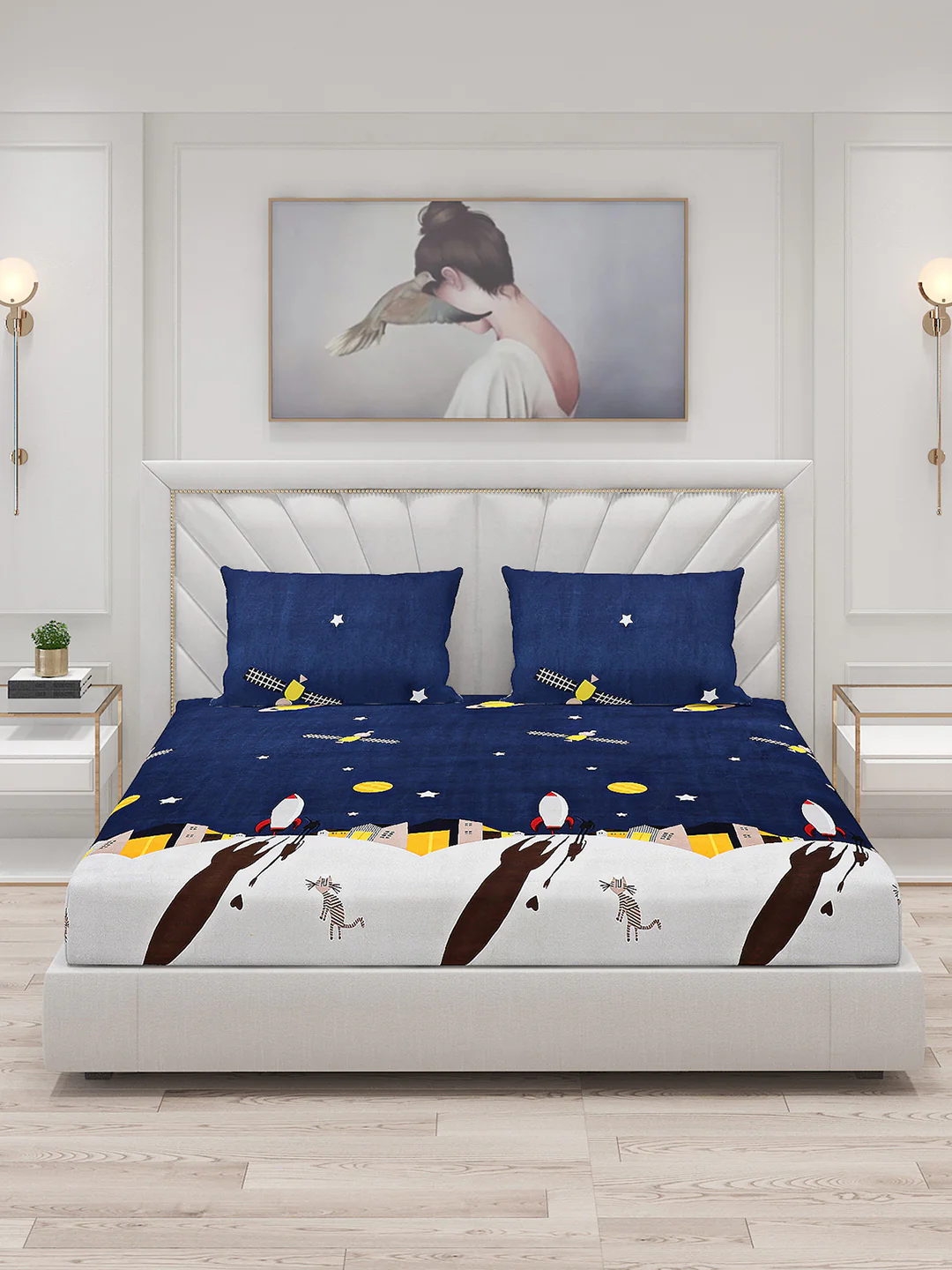 120 GSM  Polyester Double Bed Bedsheet with 2 Pillow Covers - Updated - Updated - Image 3
