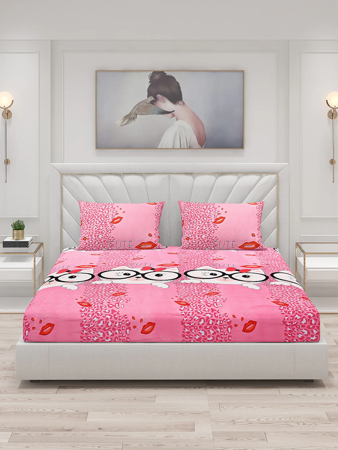 120 GSM  Polyester Double Bed Bedsheet with 2 Pillow Covers - Updated - Updated - Updated - Image 3